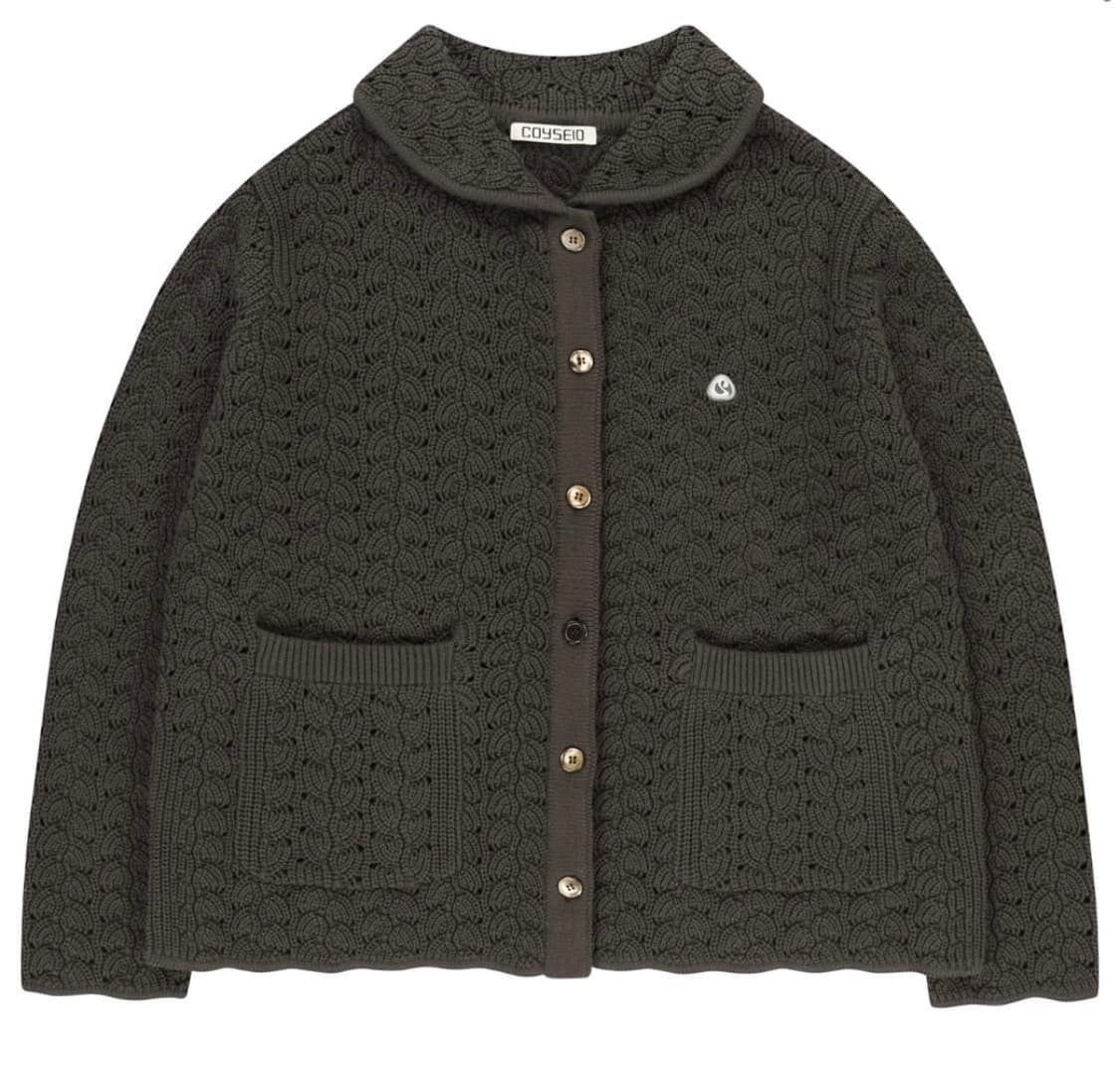 코이세이오 가디건 WAVE KNIT CARDIGAN brown 브라운 상품이미지1