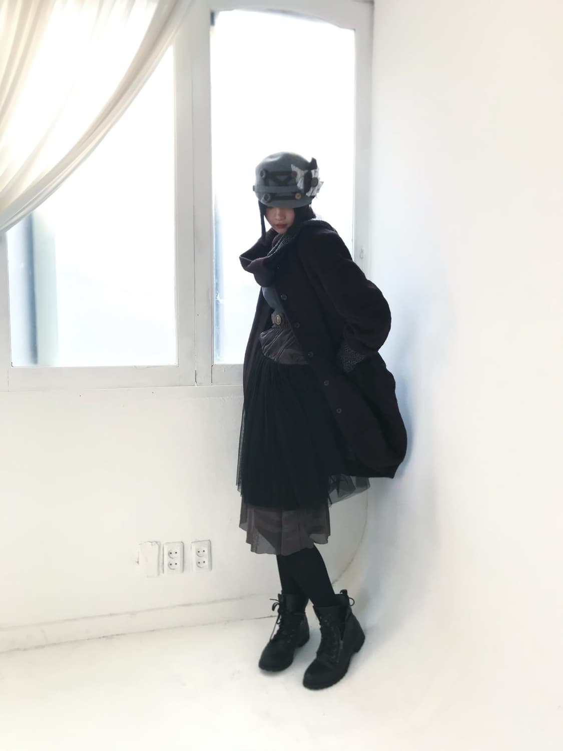 Tankus deep maroon muffler volume coat 상품이미지9