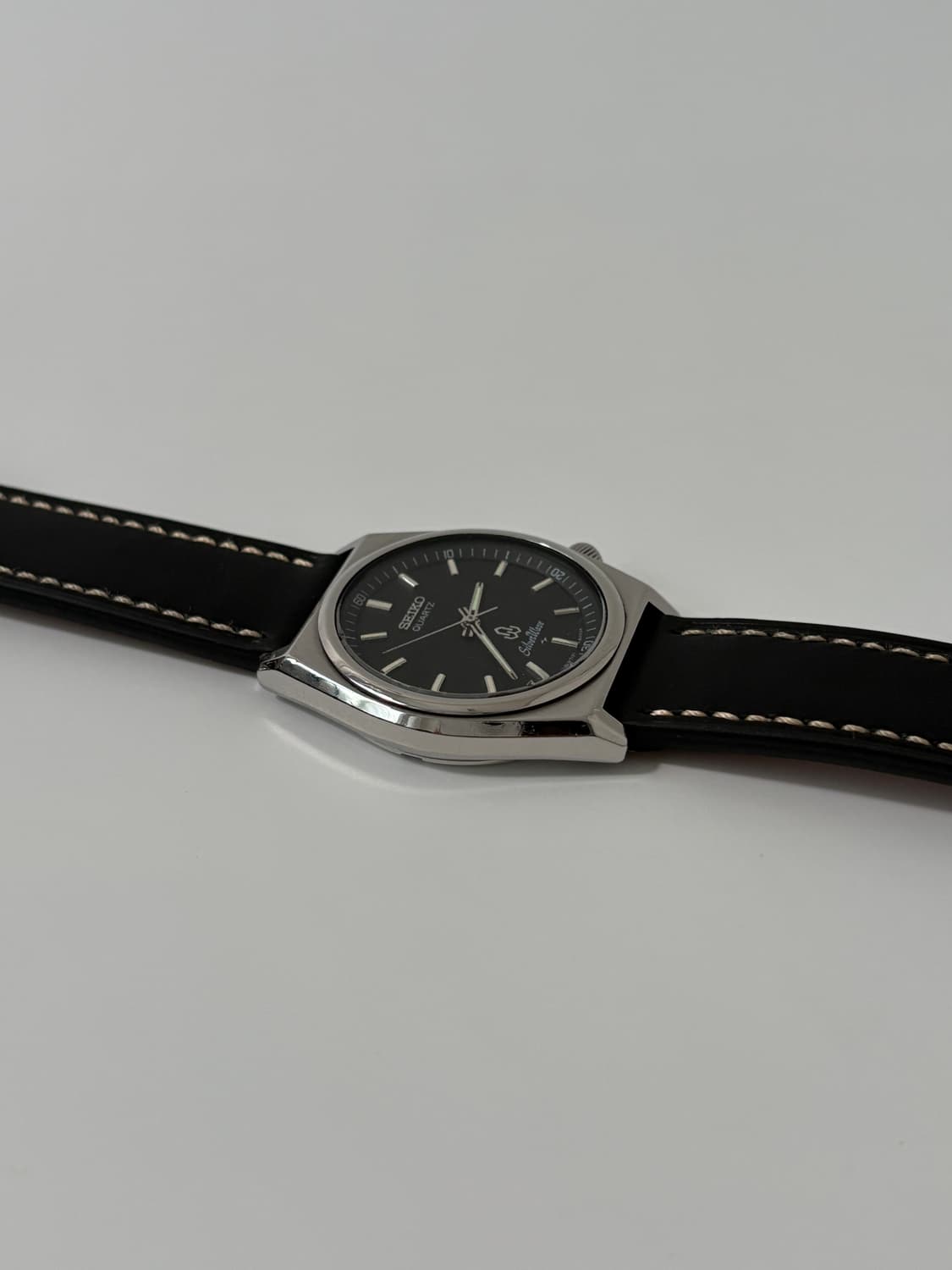 80s silverwave black dial silver quartz 상품이미지7