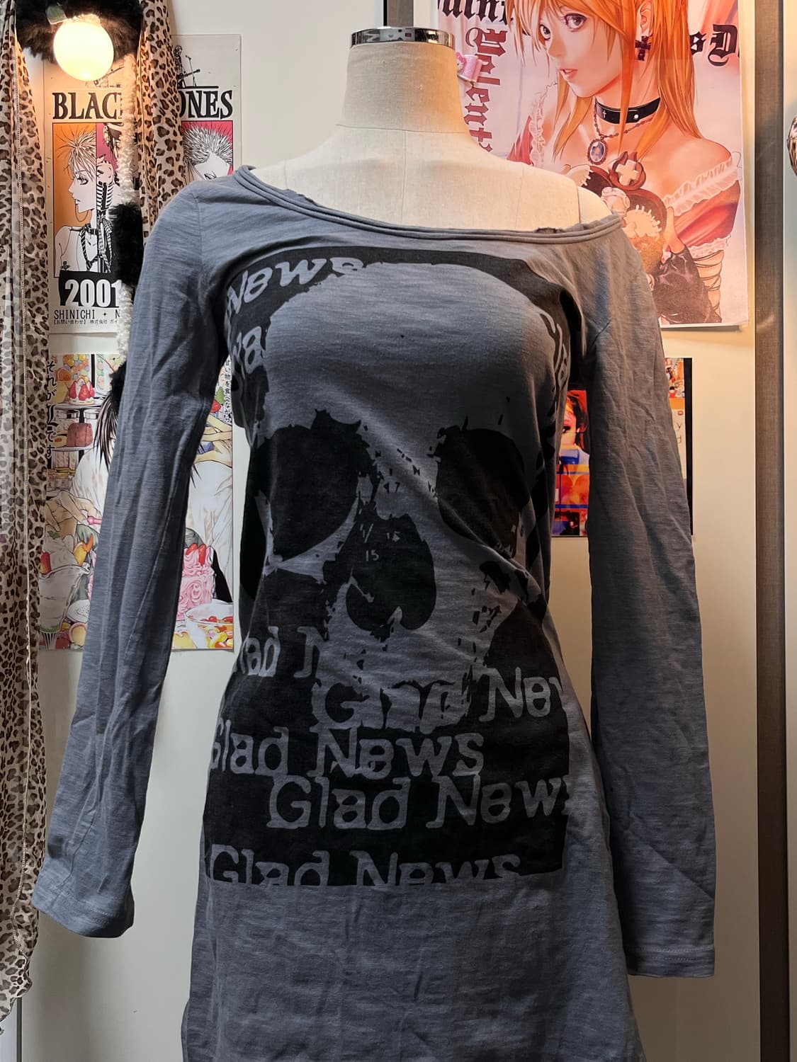 glad news 스컬 프린팅 원피스 상품이미지2