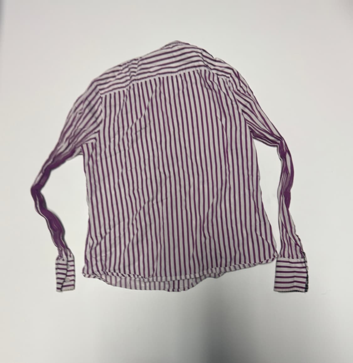 여성 라코스테 스트라이프 블라우스 셔츠 퍼플 상품이미지2