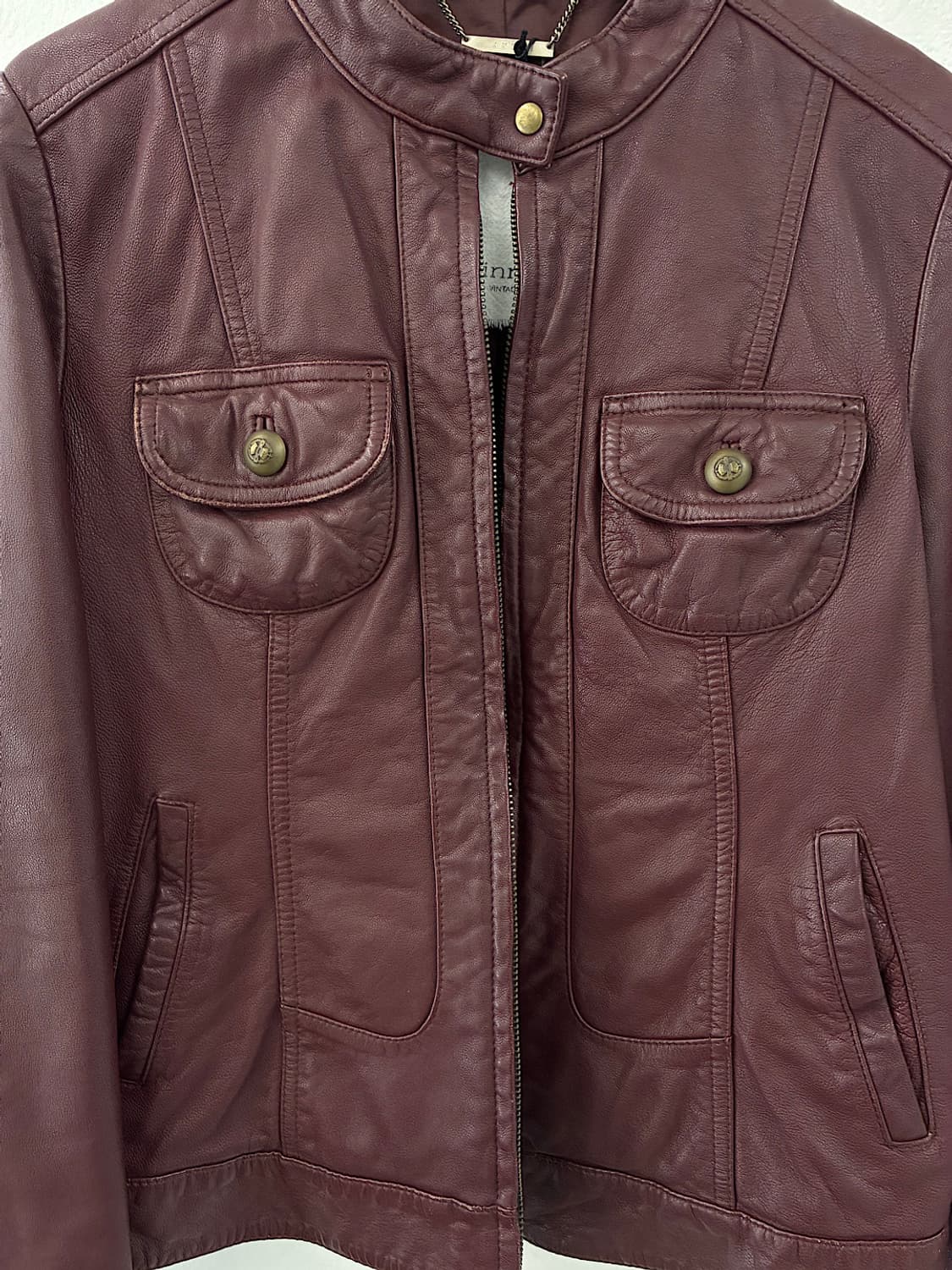  Wine short leather jacket 상품이미지5