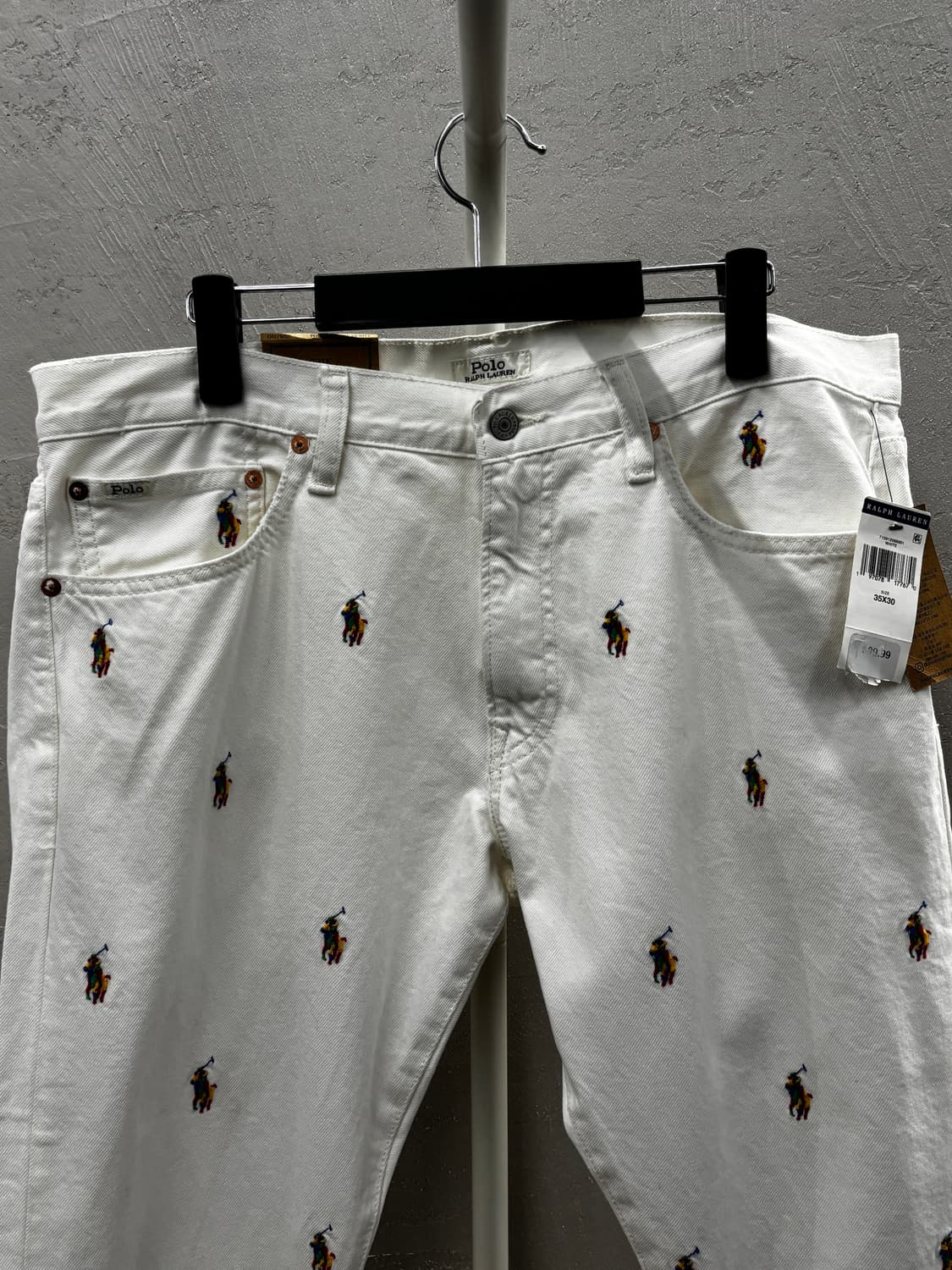 폴로 랄프로렌 화이트 포니 자수 청바지 35x30 상품이미지3