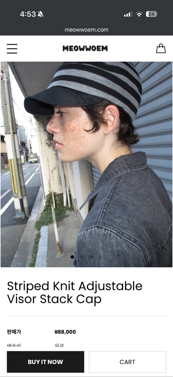 Striped Knit Adjustable Visor Stack Cap 상품이미지6