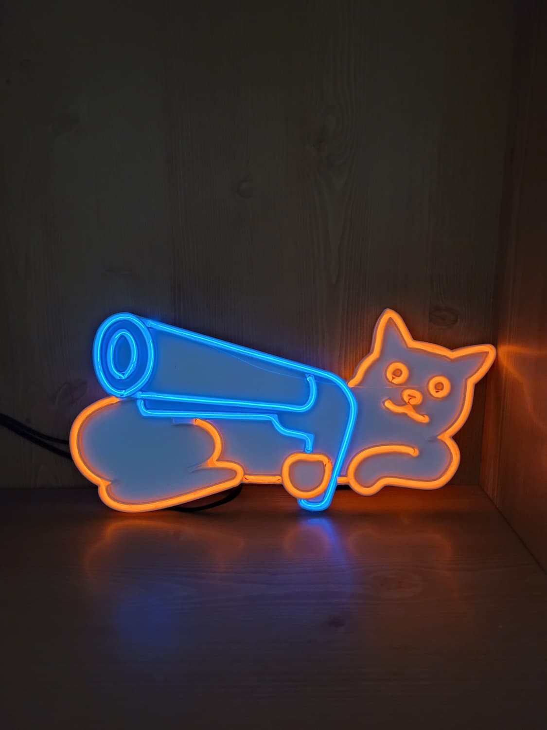 고양이 권총 네온사인 led 램프 무드등 조명 상품이미지4