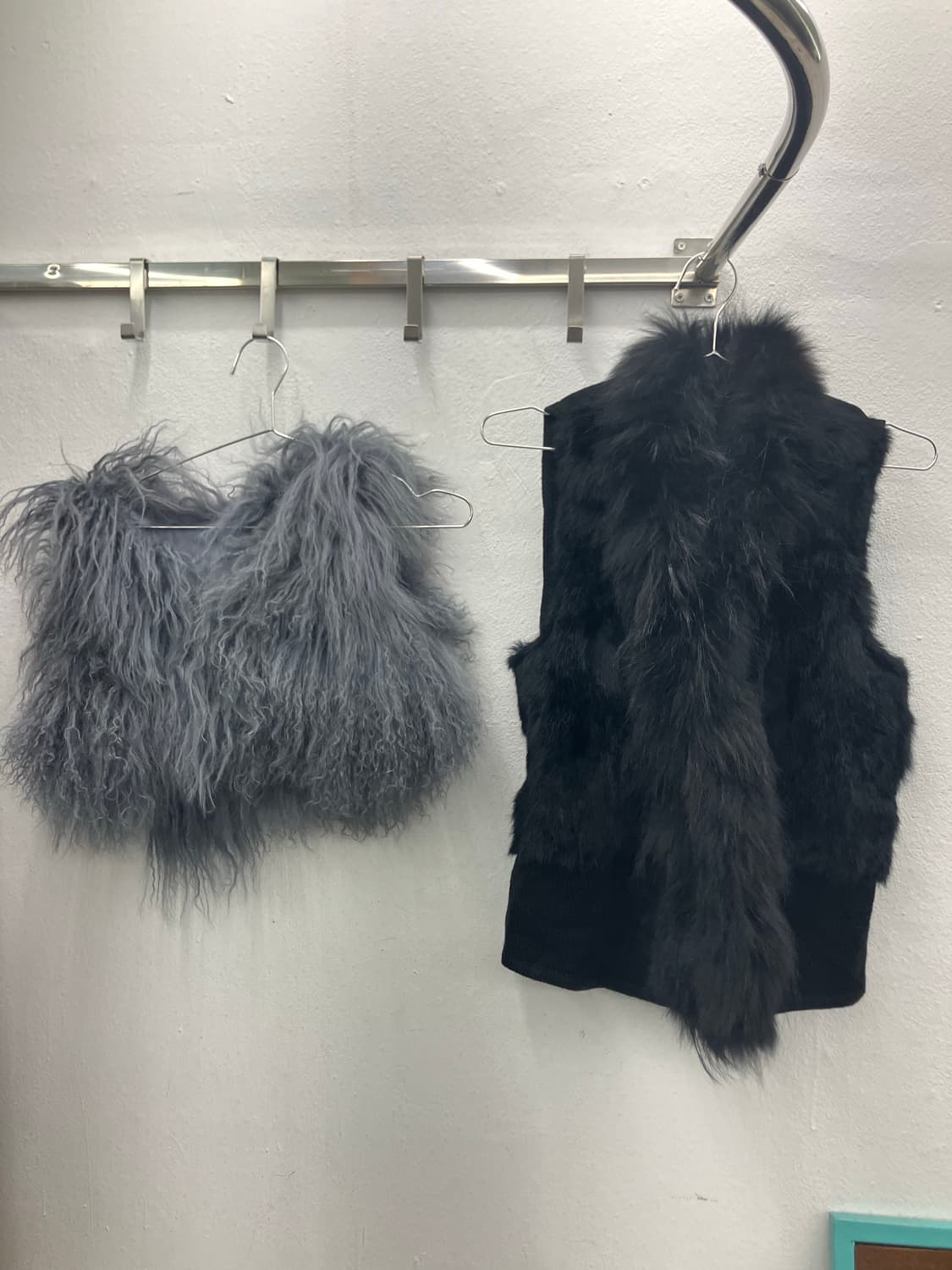 블랙 퍼 니트베스트 상품이미지1