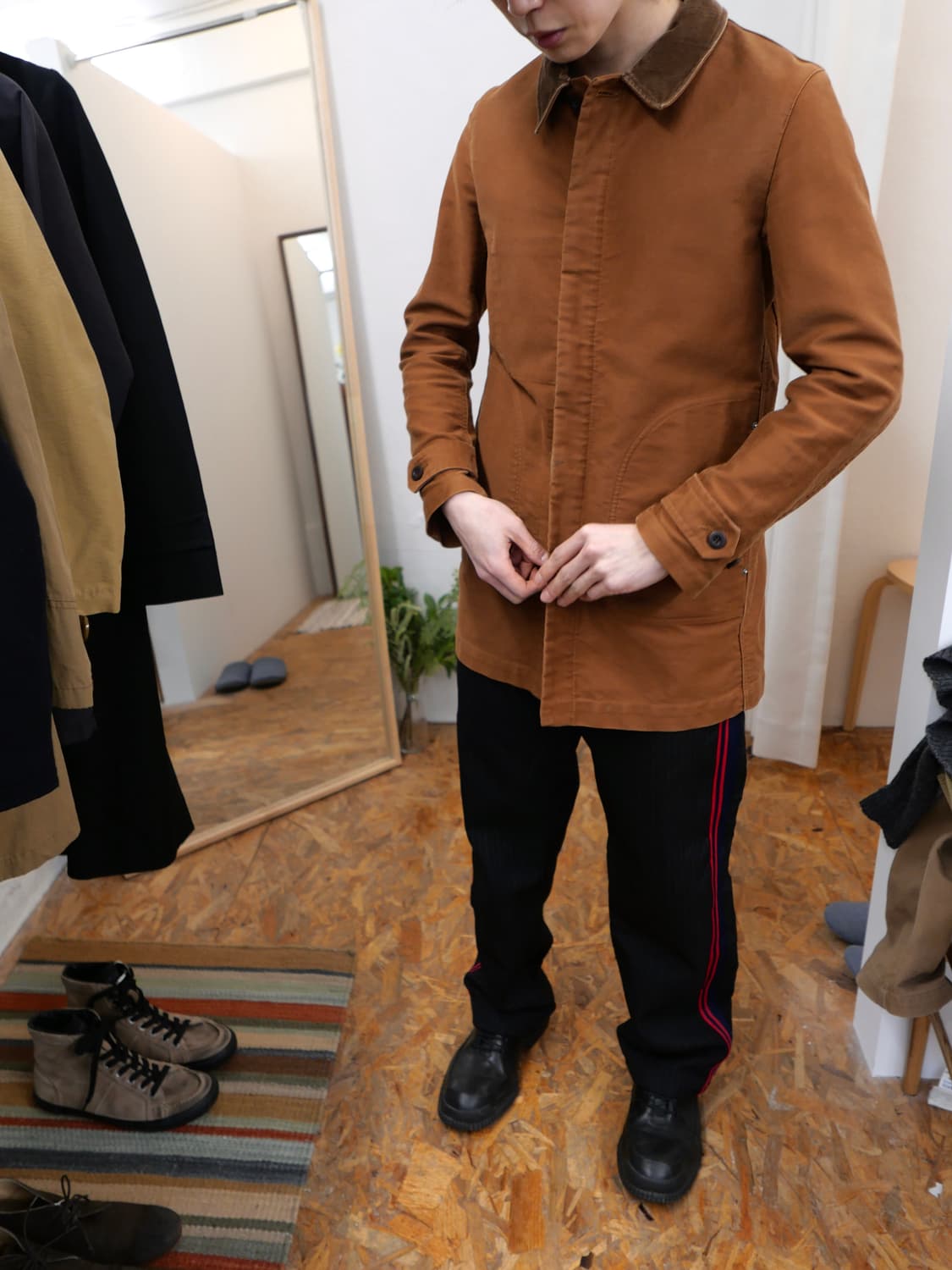 준야 와타나베 코듀로이 카라 자켓 상품이미지1