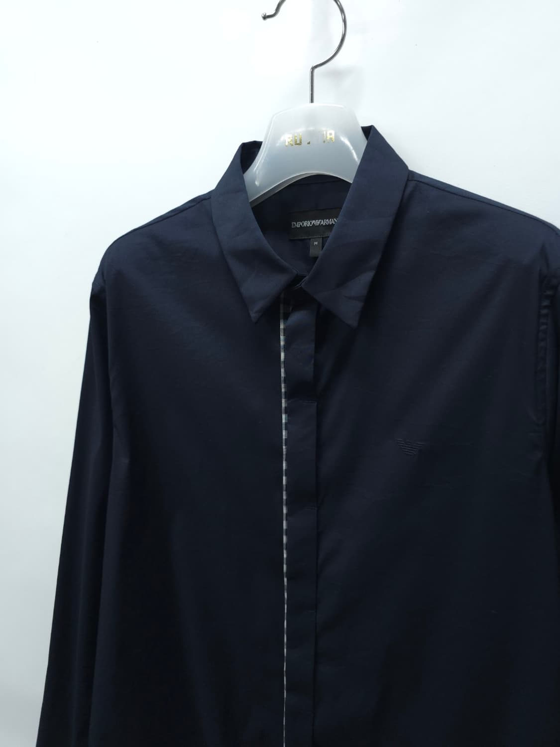 엠포리오 아르마니 네이비 체크 포인트 셔츠(95) 상품이미지2