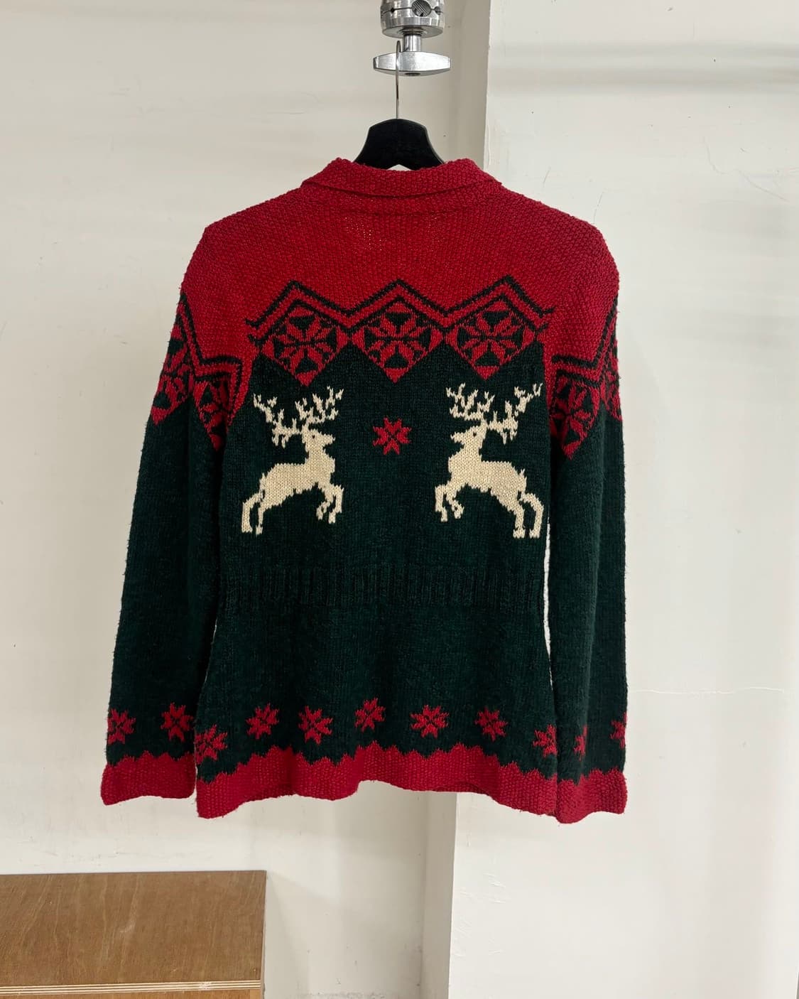 로렌 랄프로렌 레드 그린 핸드 니트 집업 상품이미지6