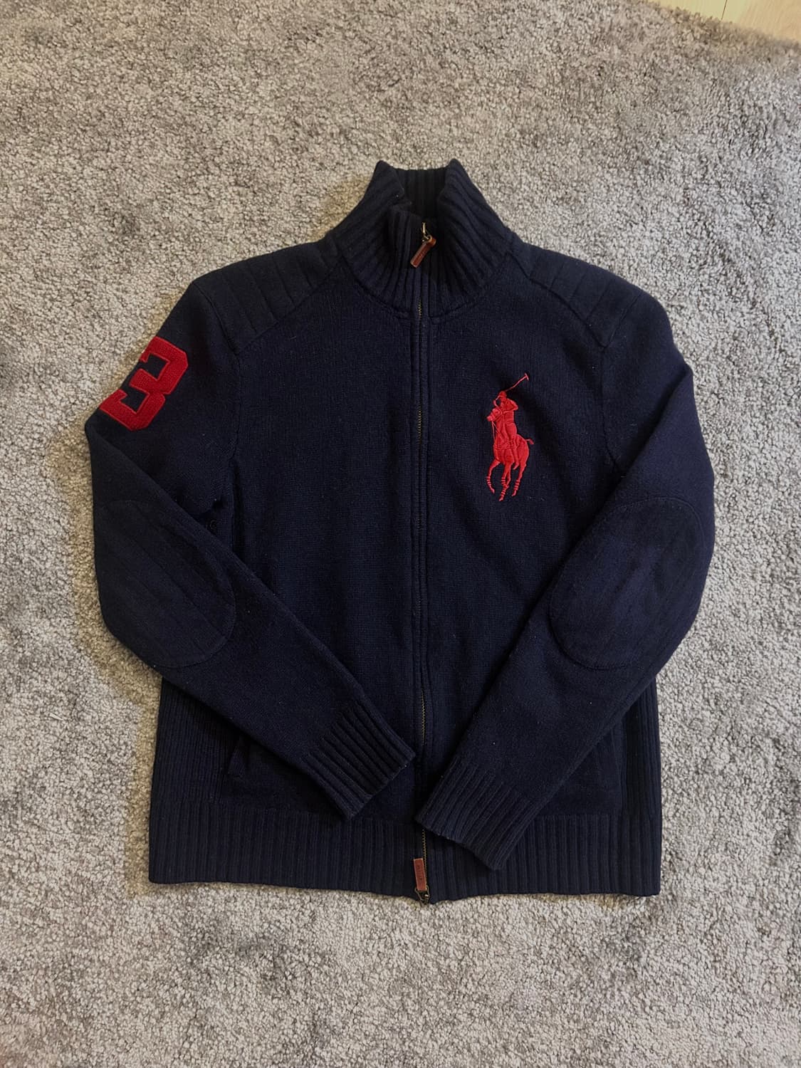 빅폴로 니트집업 상품이미지1