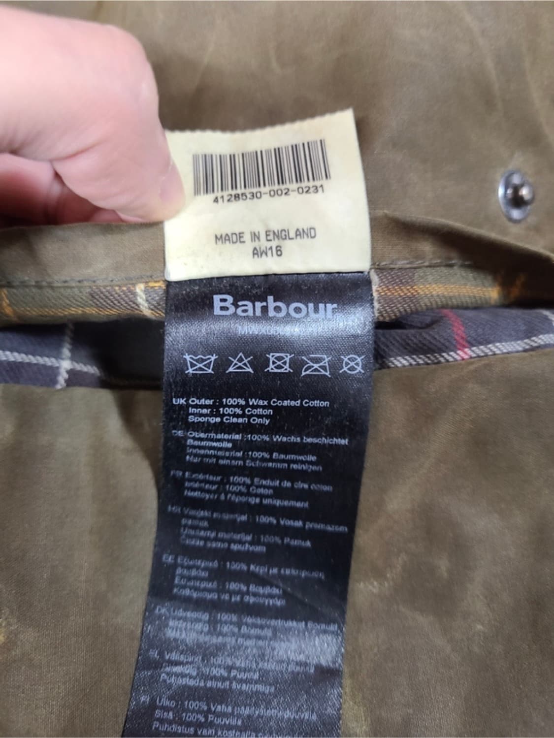 빈티지-바버(Barbour) 빈티지 워시드 왁싱 클레식 자켓 상품이미지8