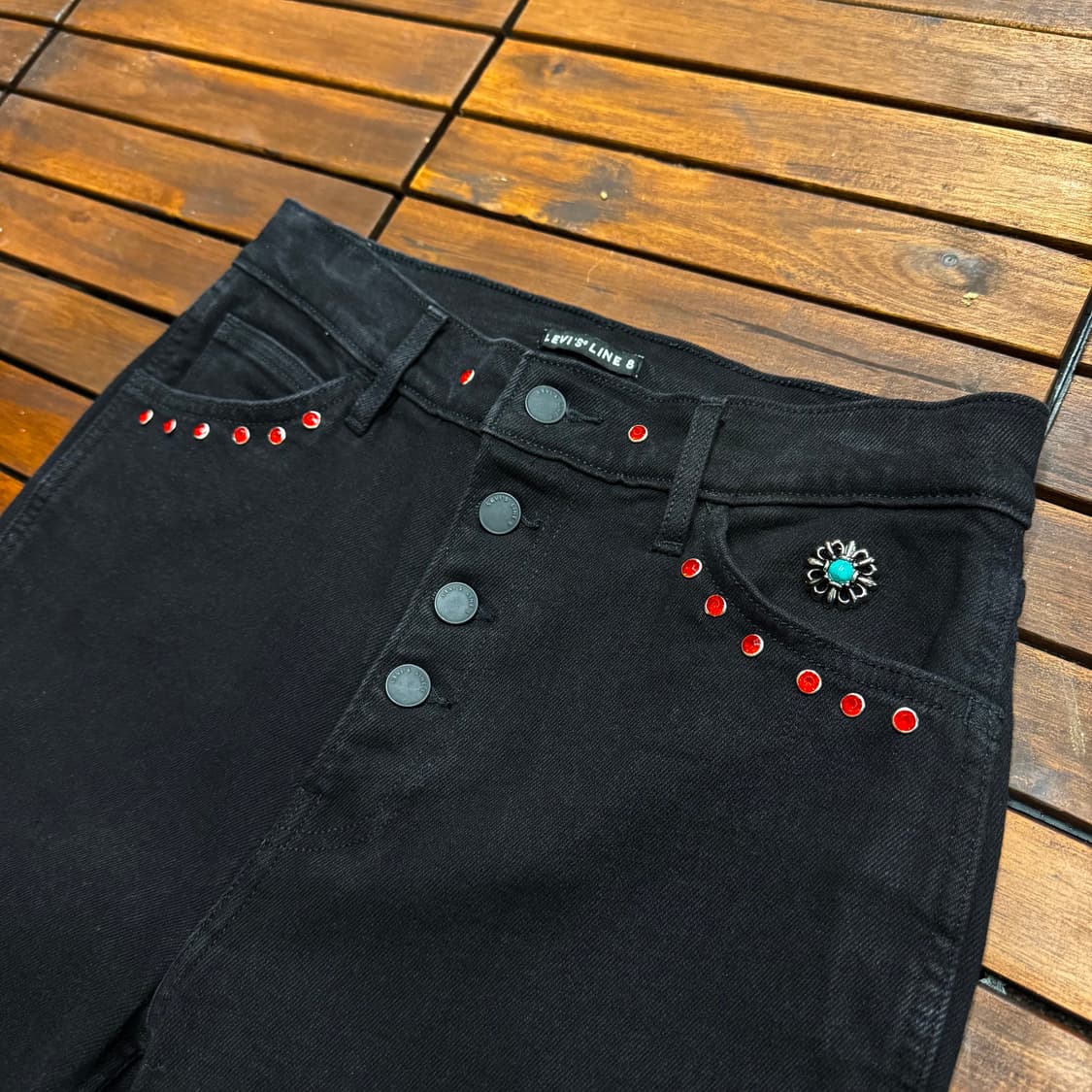 리바이스 라인8 웨스턴 부츠컷 블랙진 (28)  상품이미지3