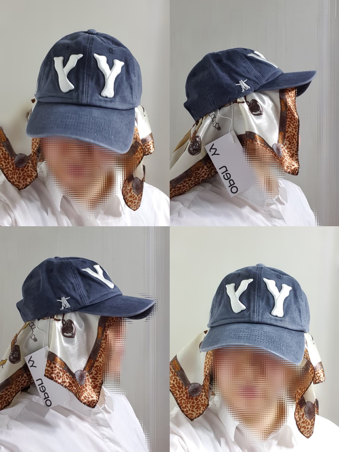 네이비그레이 오픈와이와이 로고 볼캡 모자 상품이미지10