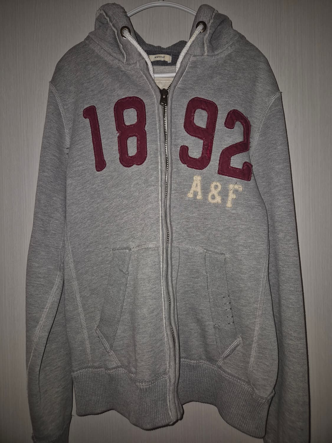 아베크롬비 1892 그레이 머슬핏 후드집업 M 상품이미지4