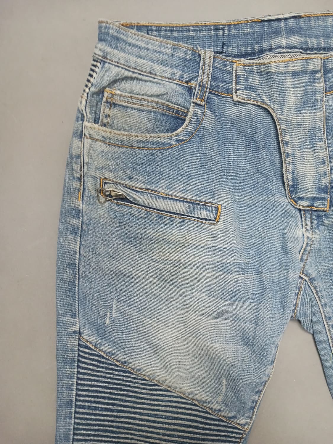 [31] 발망 연청 스크래치 바이커진 청바지 상품이미지2