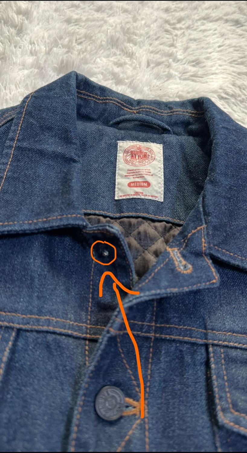 베리드얼라이브 데님 가죽 배색 자켓 M 상품이미지10