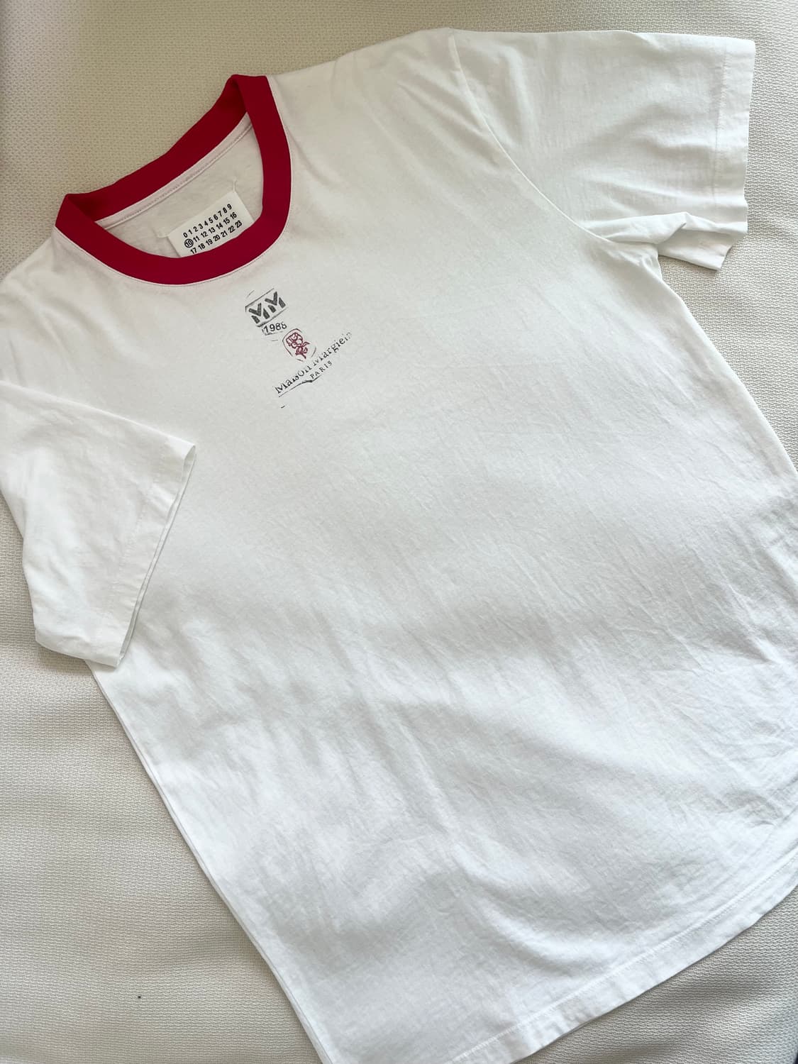 남성 마르지엘라 티셔츠 L사이즈 (레드) 상품이미지2