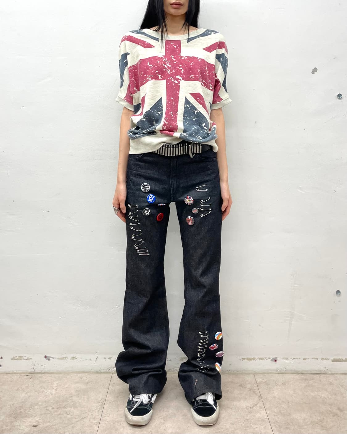  Big American flag washing ivory T-shirt 상품이미지6