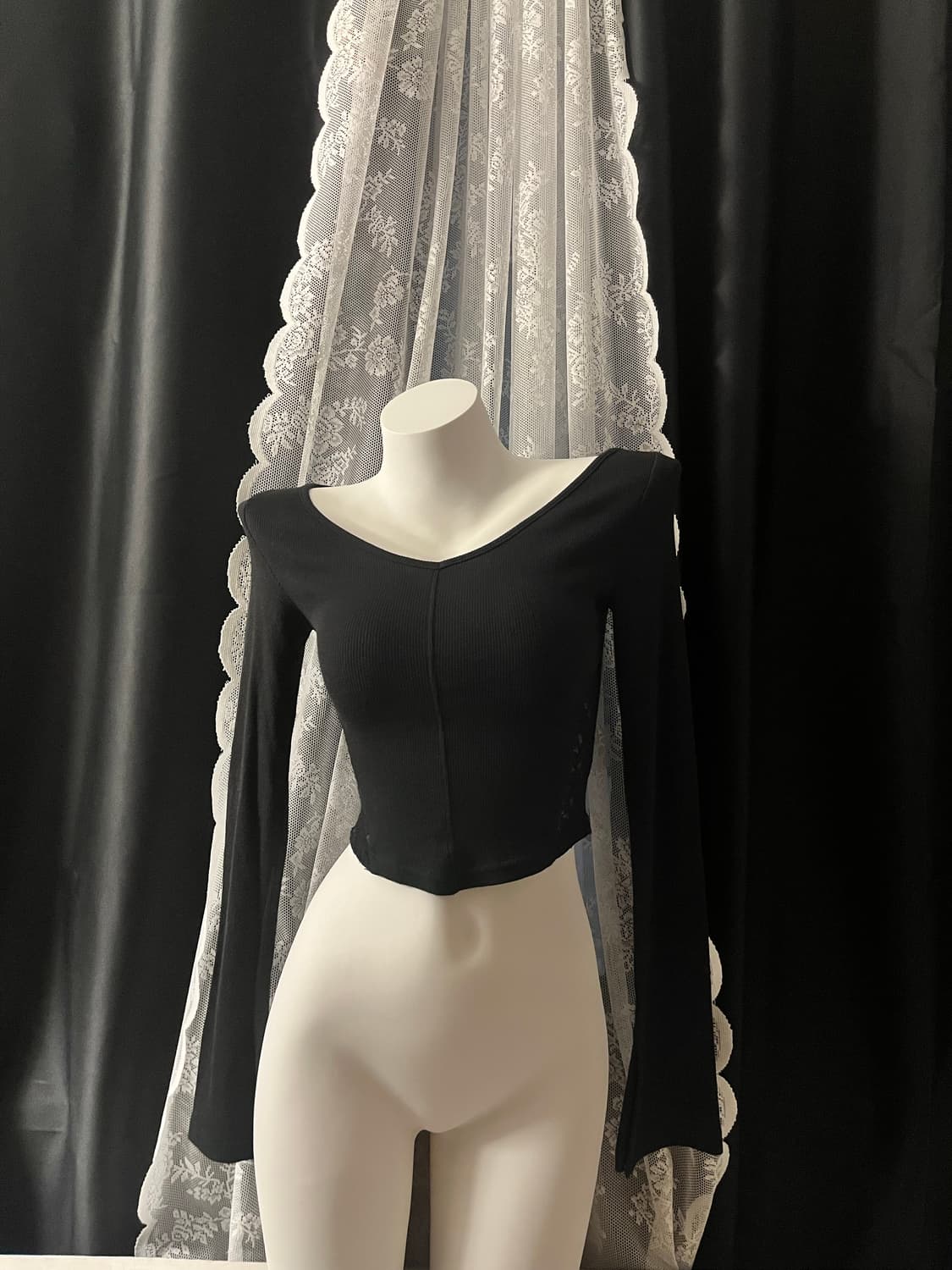 THREETIMES SEE-THROUGH TOP BK 상품이미지2