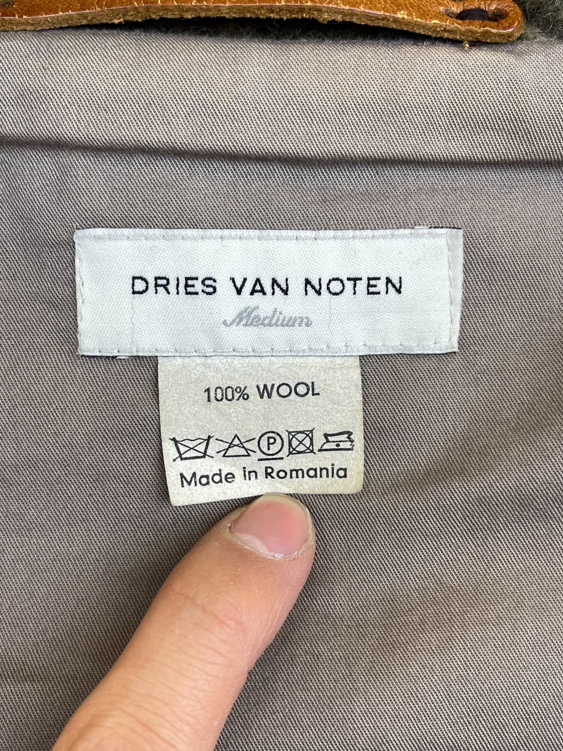 드리스 반 노튼 체크 울 더플 후드 코트 상품이미지7