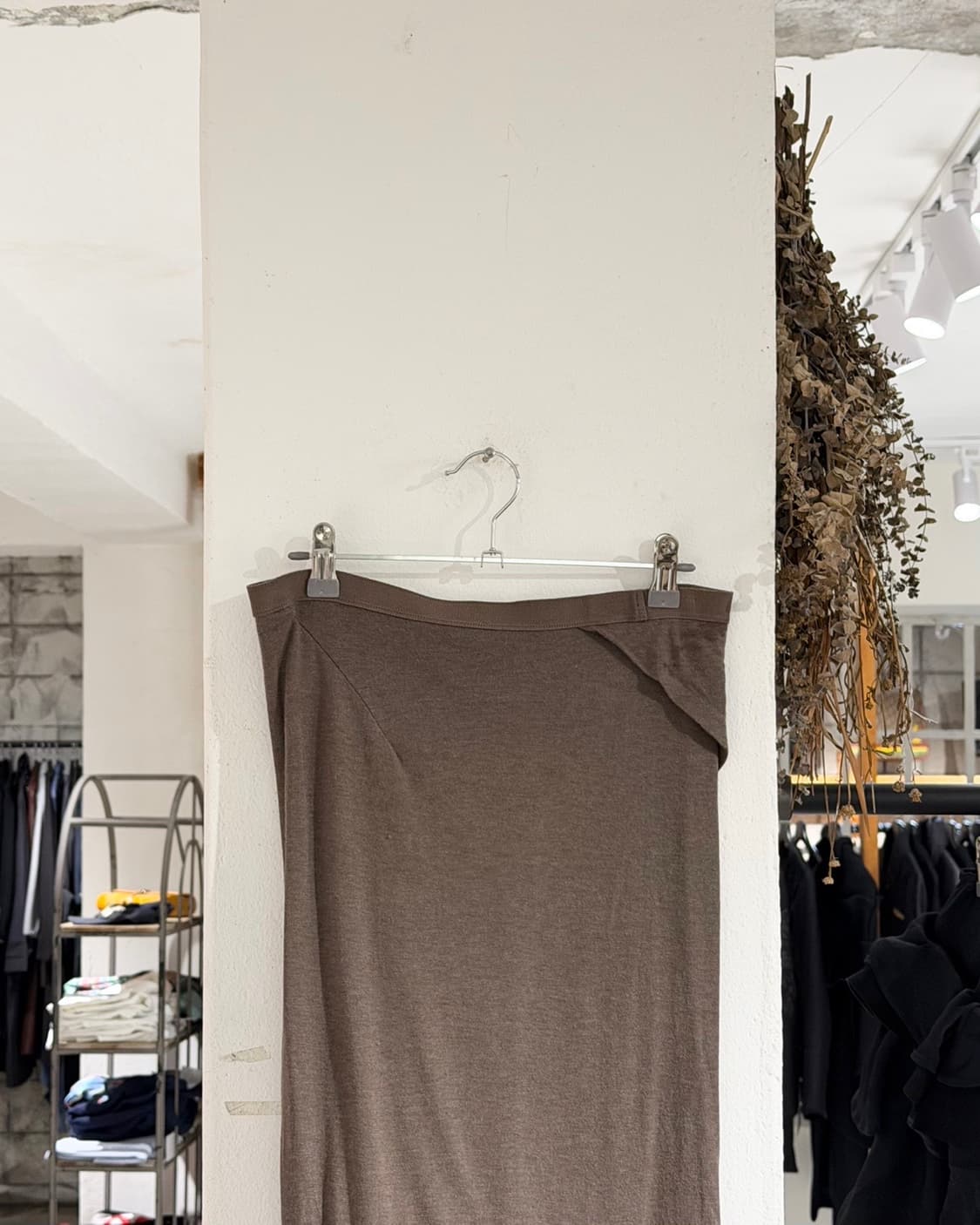 릭오웬스 브라운 15ss 니트 컷아웃 펜슬스커트 상품이미지5