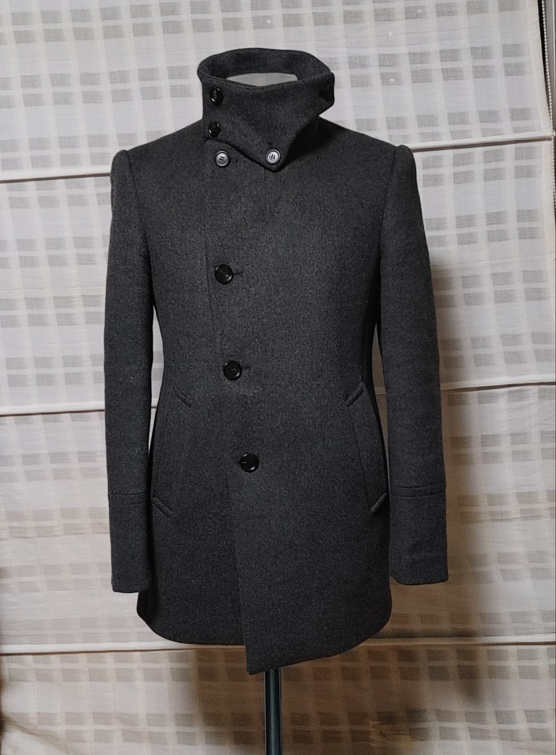 (한섬) 타임 옴므 챠콜 피코트 95 / 캐시미어 블렌디드 상품이미지4