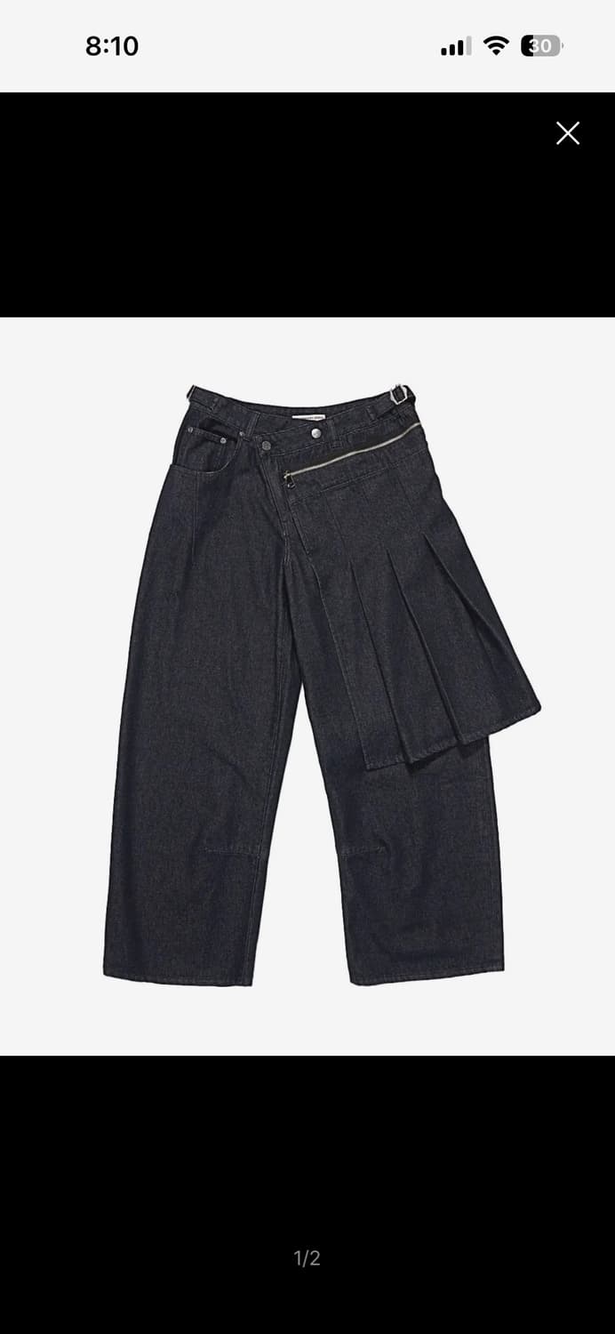 스키즘인듀싱 DETACHABLE SKIRT JEANS NAVY 상품이미지1