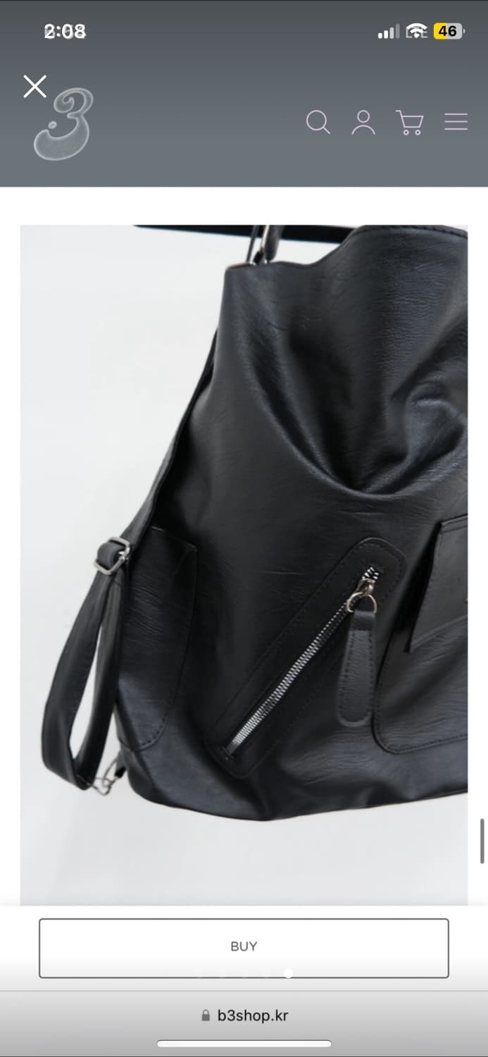 비삼샵 b3shop 투웨이 레더백 블랙 상품이미지5