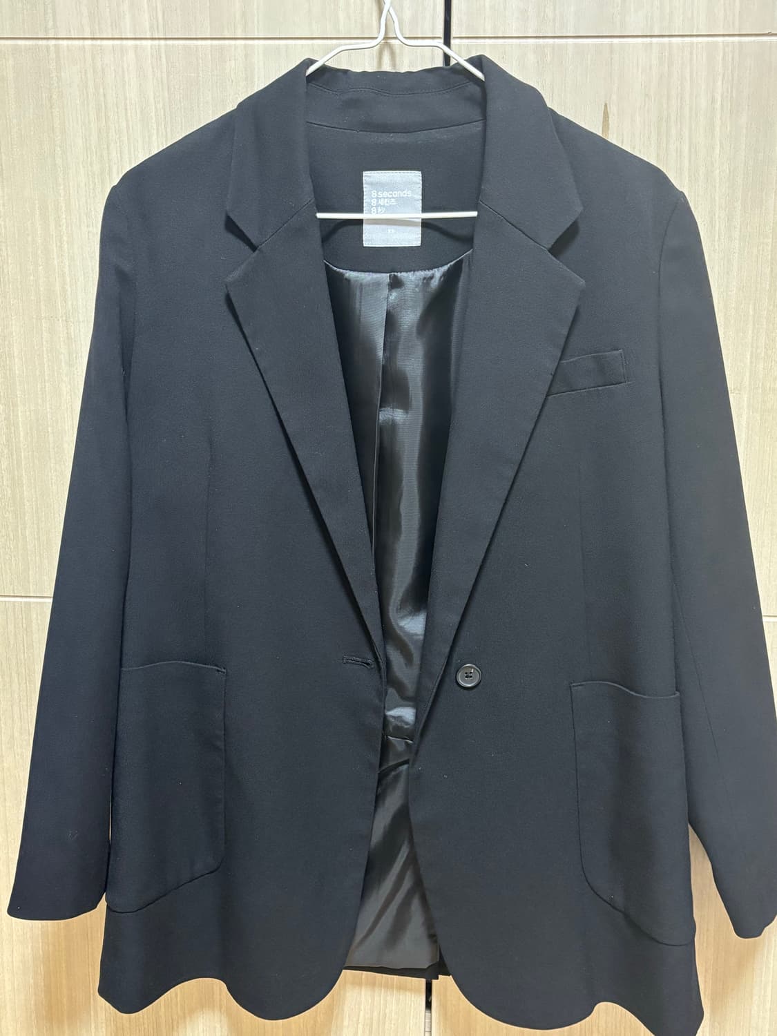 에잇세컨즈 블랙 솔리드 싱글 재킷 블레이저 자켓  상품이미지2