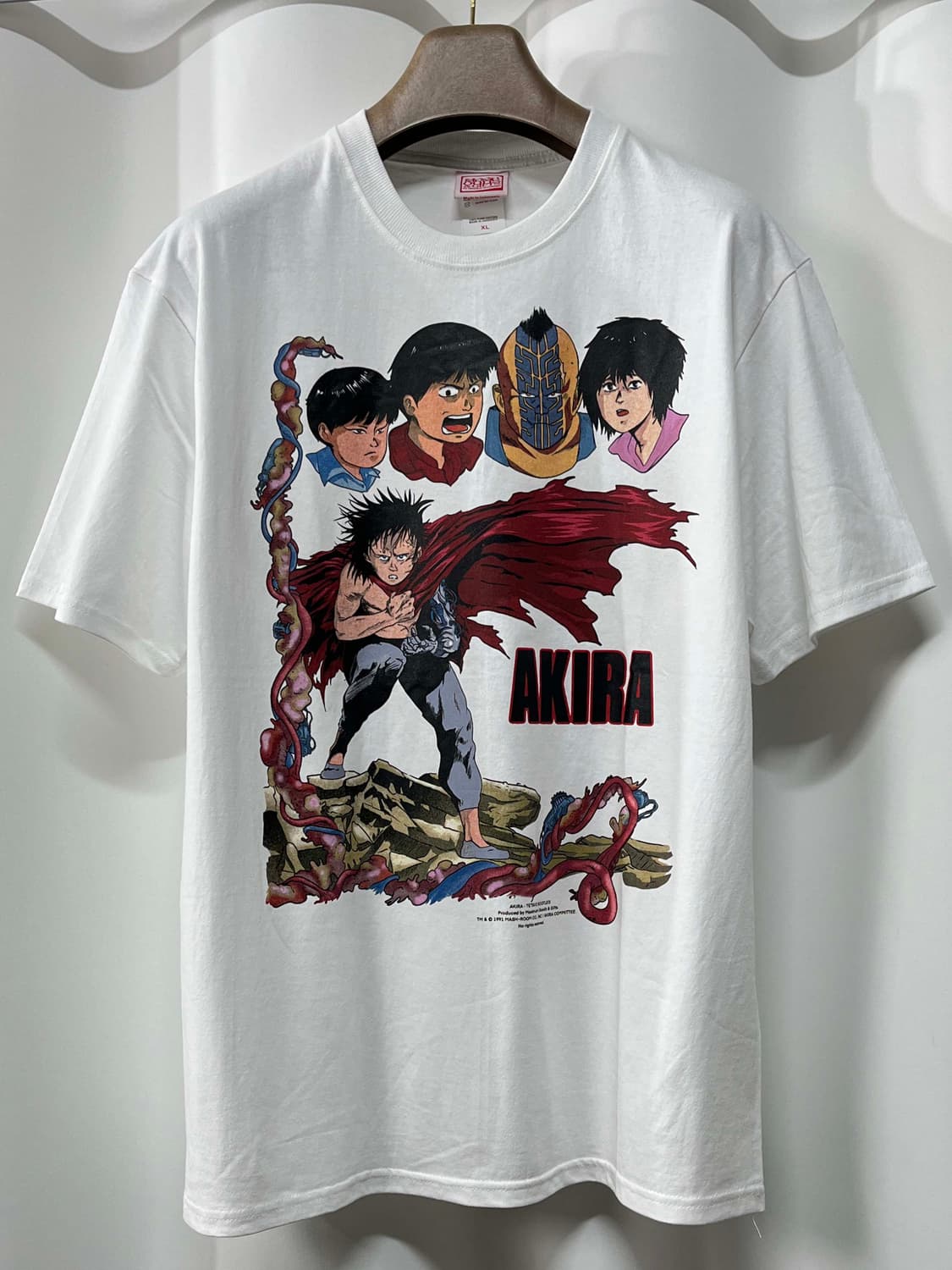 아키라 시마 테츠오 사이버펑크 그래픽 애니 반팔티 부틀렉 화이트 상품이미지1