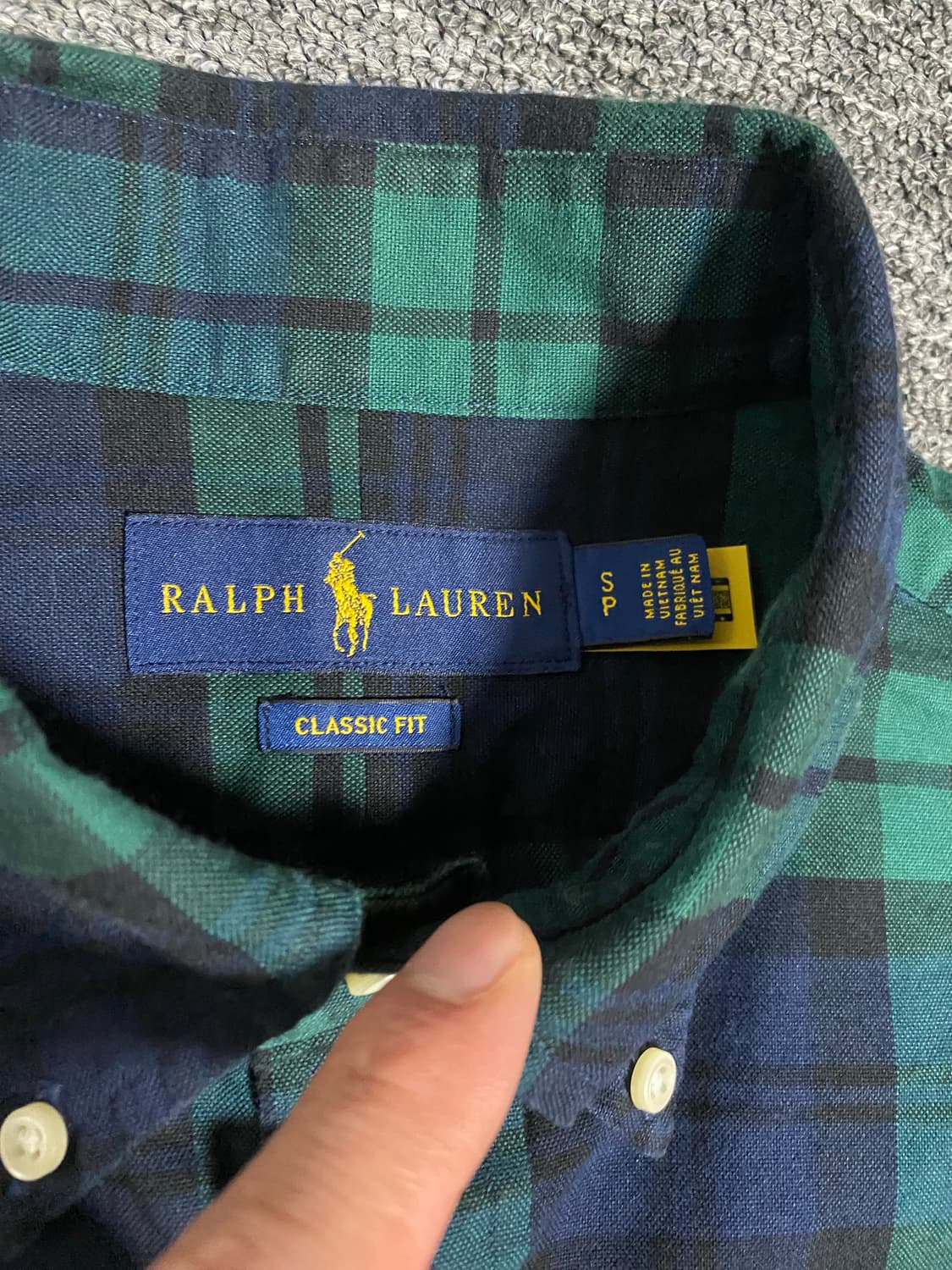 급처 1회착용 최신큐알택정품인증 폴로 블랙와치 타탄 셔츠 상품이미지4