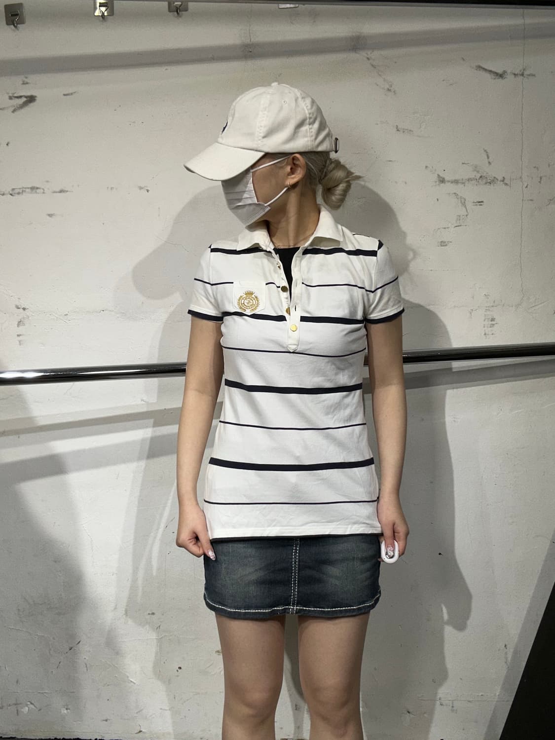 타미 힐피거 스트라이프 화이트 카라 반팔티 XS 상품이미지2