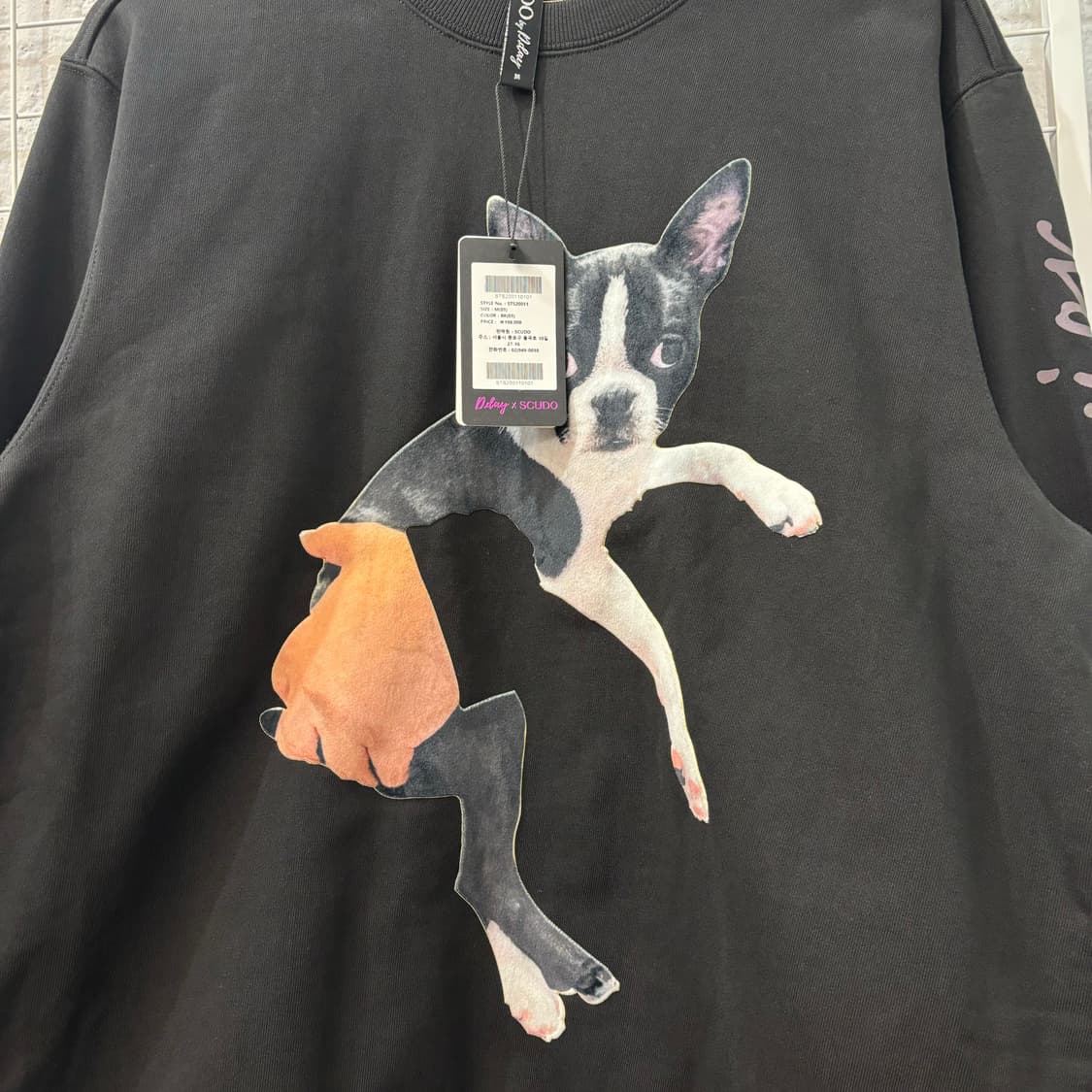 D.day X Scudo 보스턴테리아 블랙 스웻셔츠 M 상품이미지5