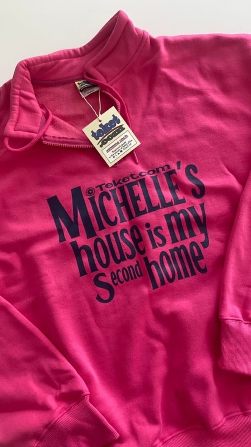 테켓 반집업 맨투맨 후리스 핑크 L 상품이미지4