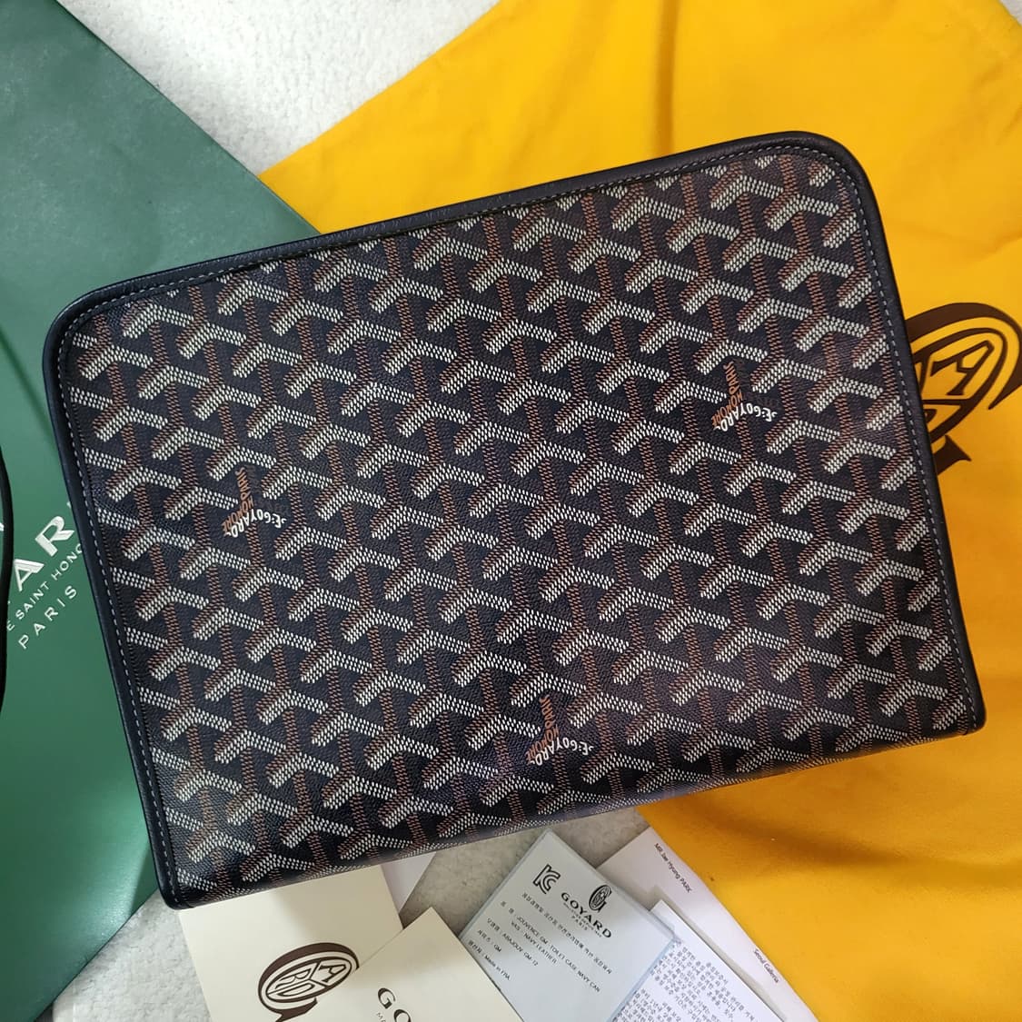 [새상품급/풀구성] GM / 고야드 쥬방스 클러치 토일렛백 네이비  상품이미지3