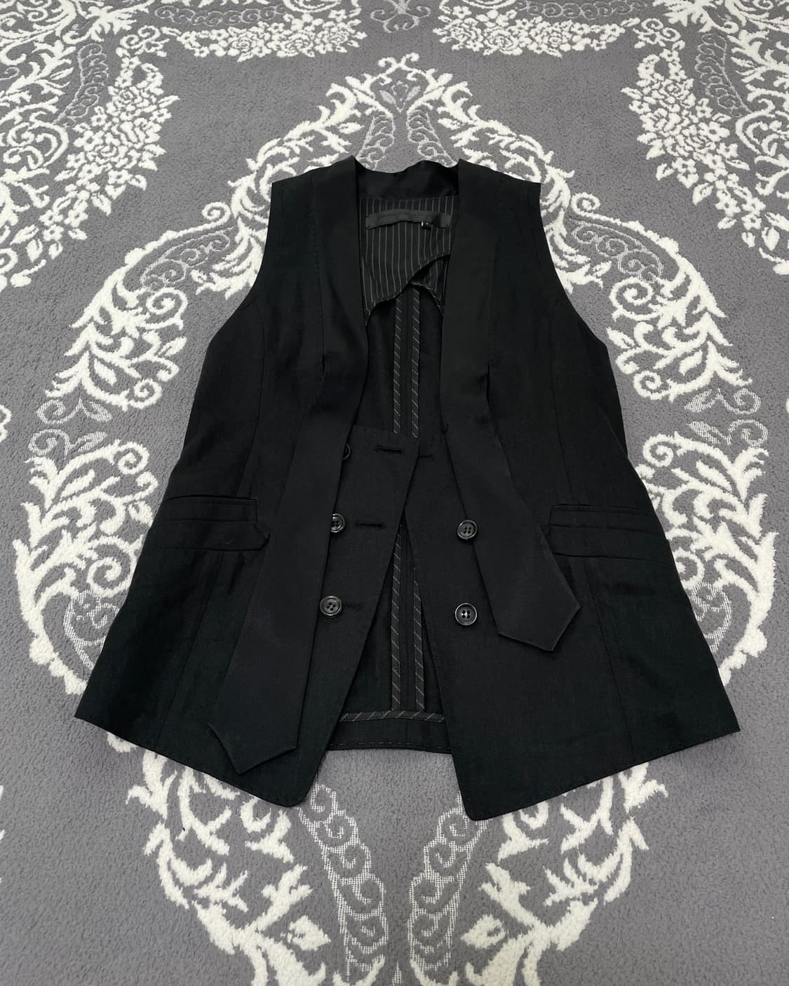 Obzee Long Tail Double-Breasted Vest 상품이미지4