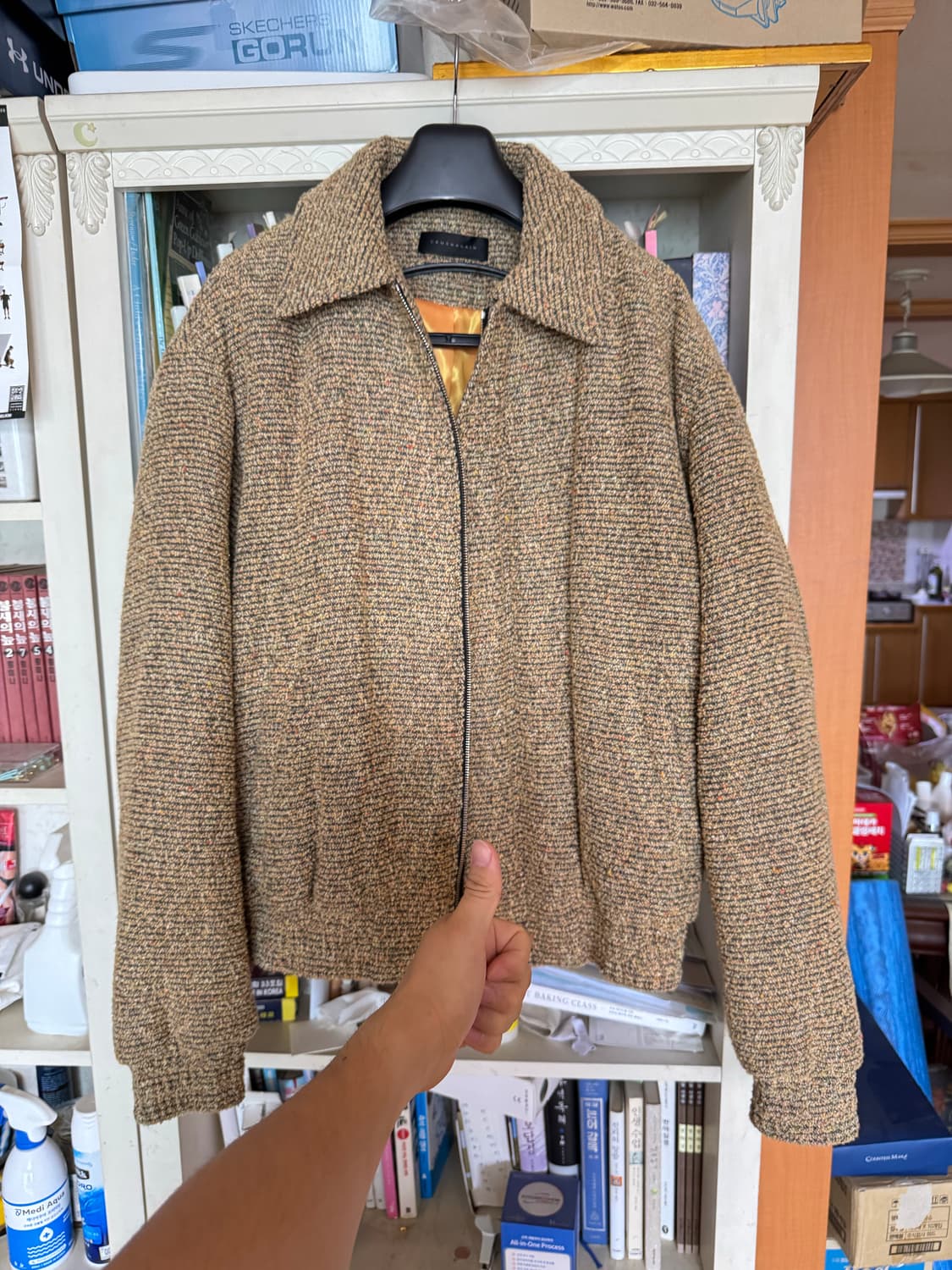 Crushagain 크러쉬 어게인 yellow tweed 붐버 자켓 상품이미지4