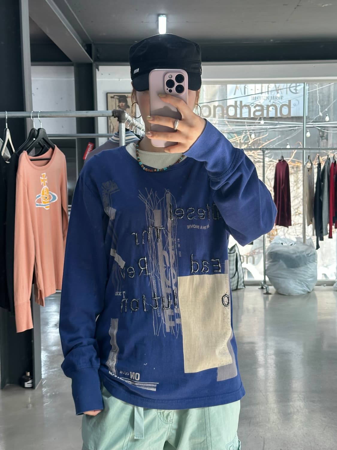 디젤 자수 빈티지프린팅 루즈 롱슬리브  상품이미지3