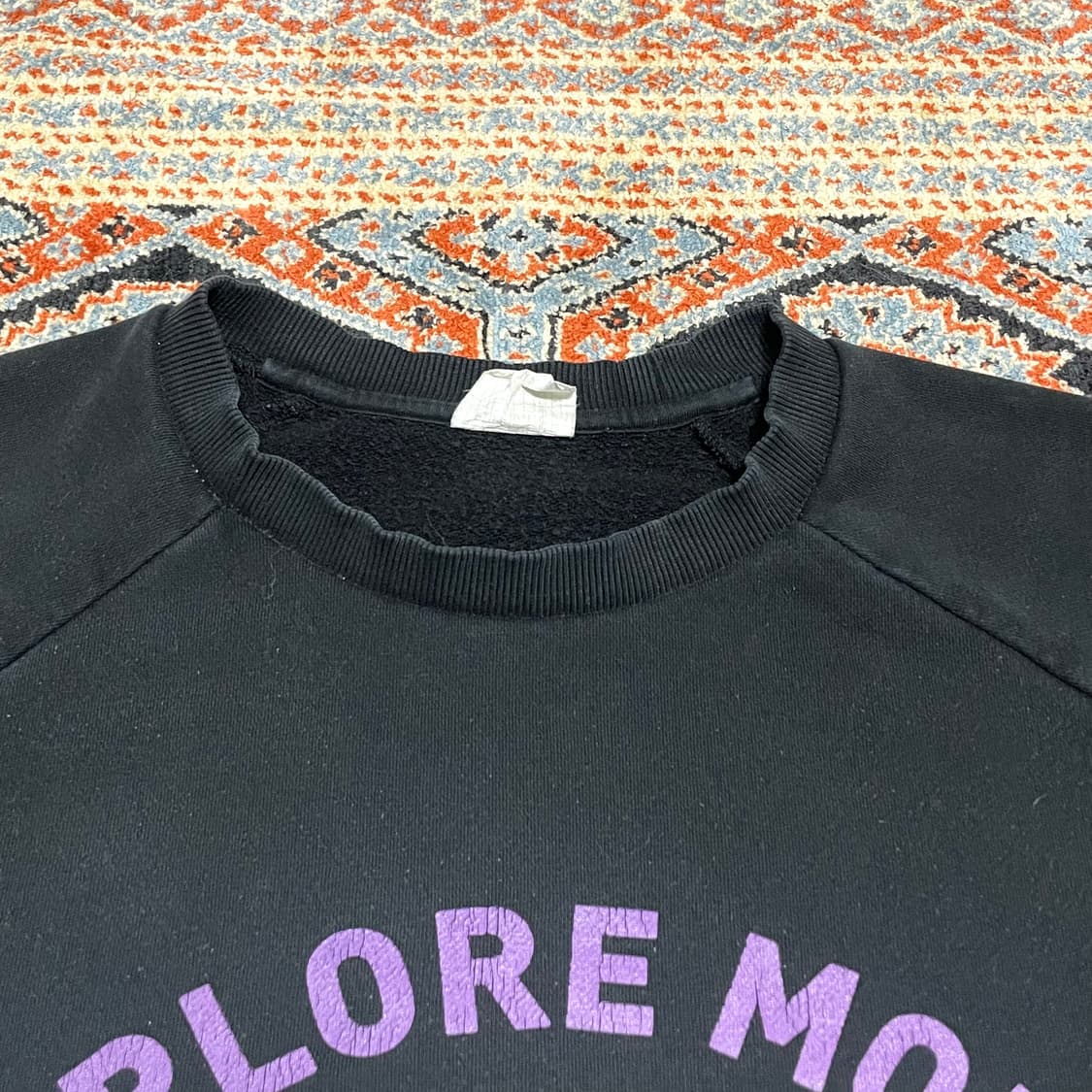 지프 스펠 프린팅 블랙 기모 맨투맨 남성XL 상품이미지3