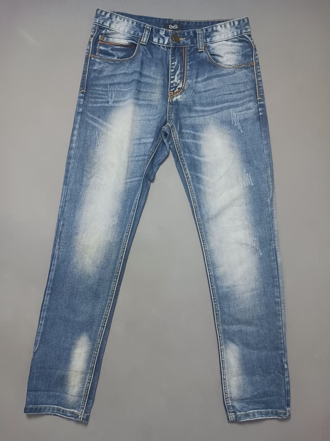 [32] 돌체앤가바나 자수 래더패치 스트레이트진 청바지 상품이미지1