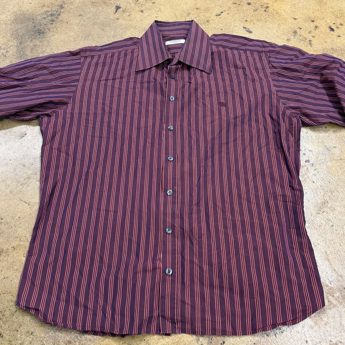 [정품/16-41] 버버리 버건디 스트라이프 셔츠 b10 상품이미지3