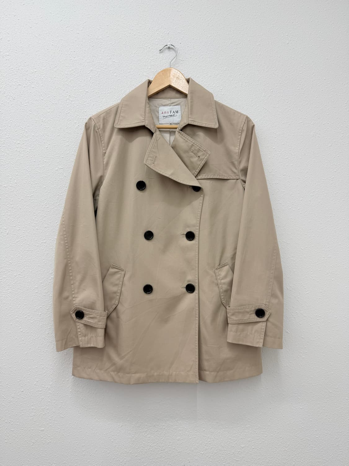 빈티지 AnyFAM 베이지 더블 트렌치 코트 상품이미지1