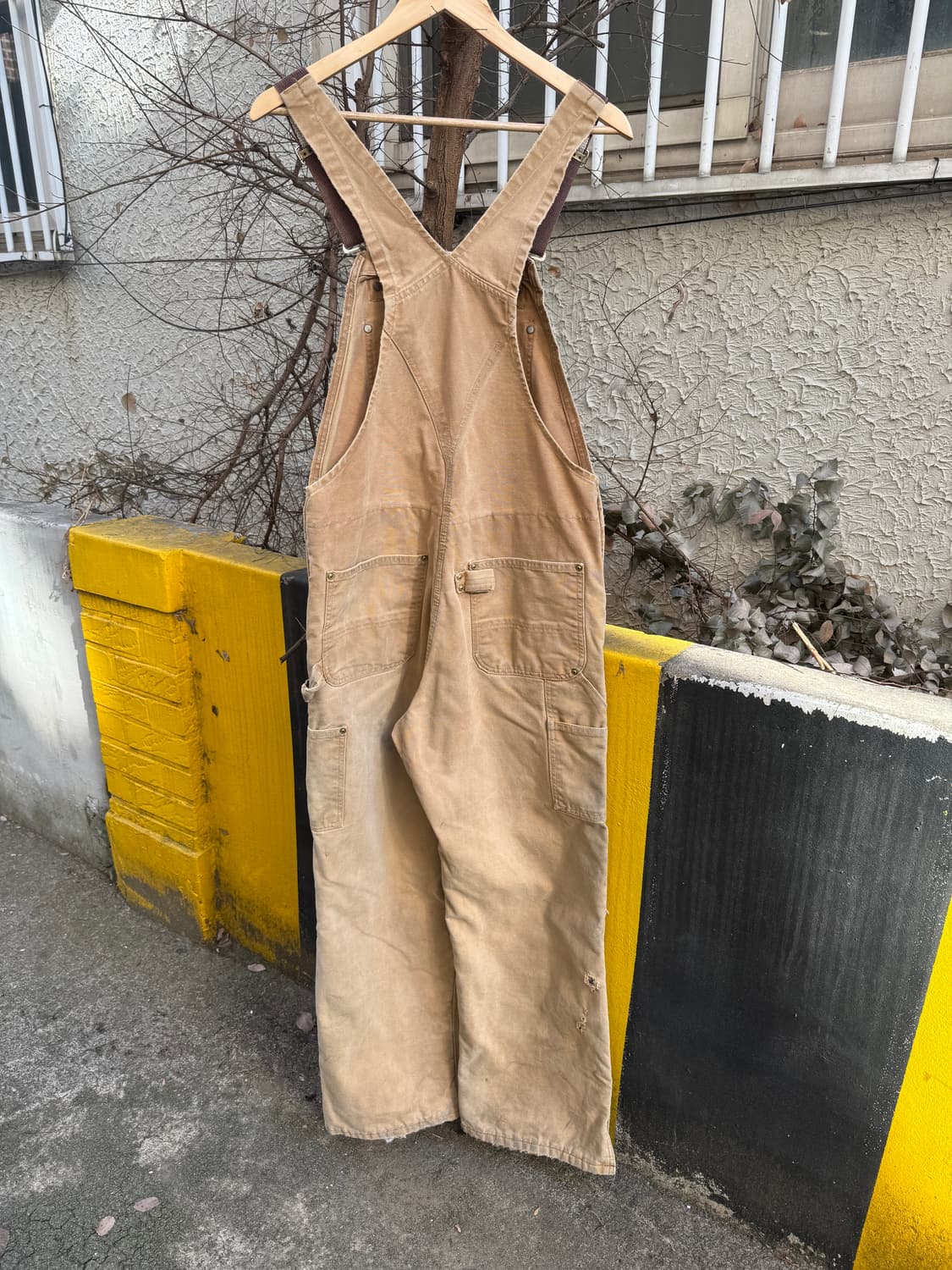 80s usa 칼하트 더블니 오버롤 안감 퀼팅 상품이미지2