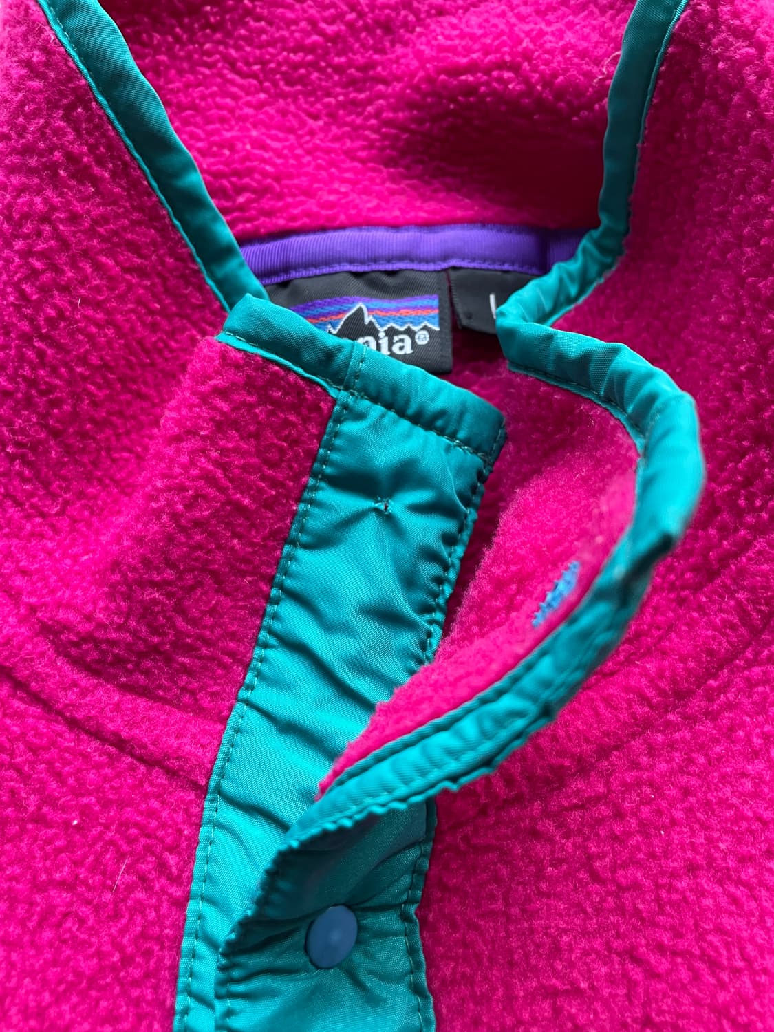 90s 파타고니아 신칠라 핑크 틸 그린 rare 빈티지 상품이미지4