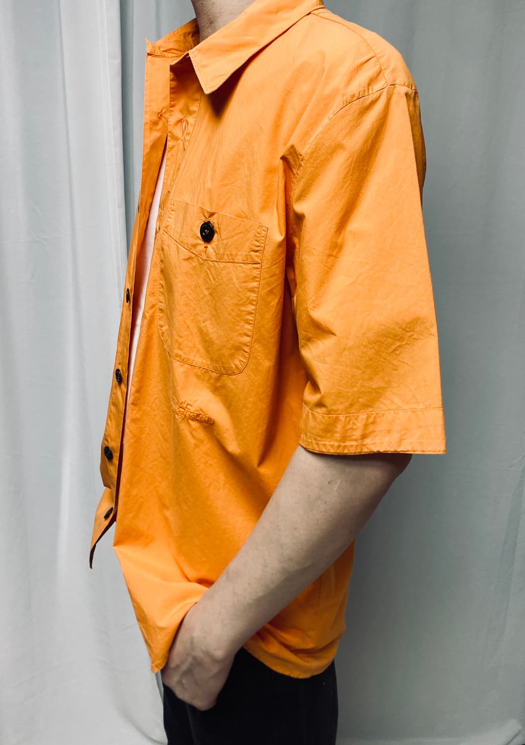 스톤아일랜드 반팔 포켓 남방 셔츠 오렌지 100 L 상품이미지2