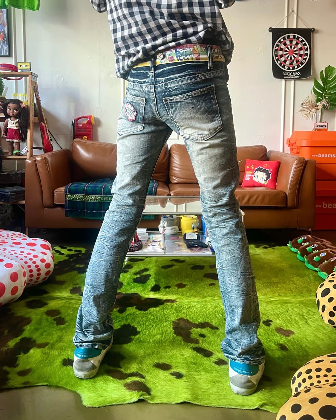1980-90s Hyper Beach Washed Skinny Jeans 상품이미지3