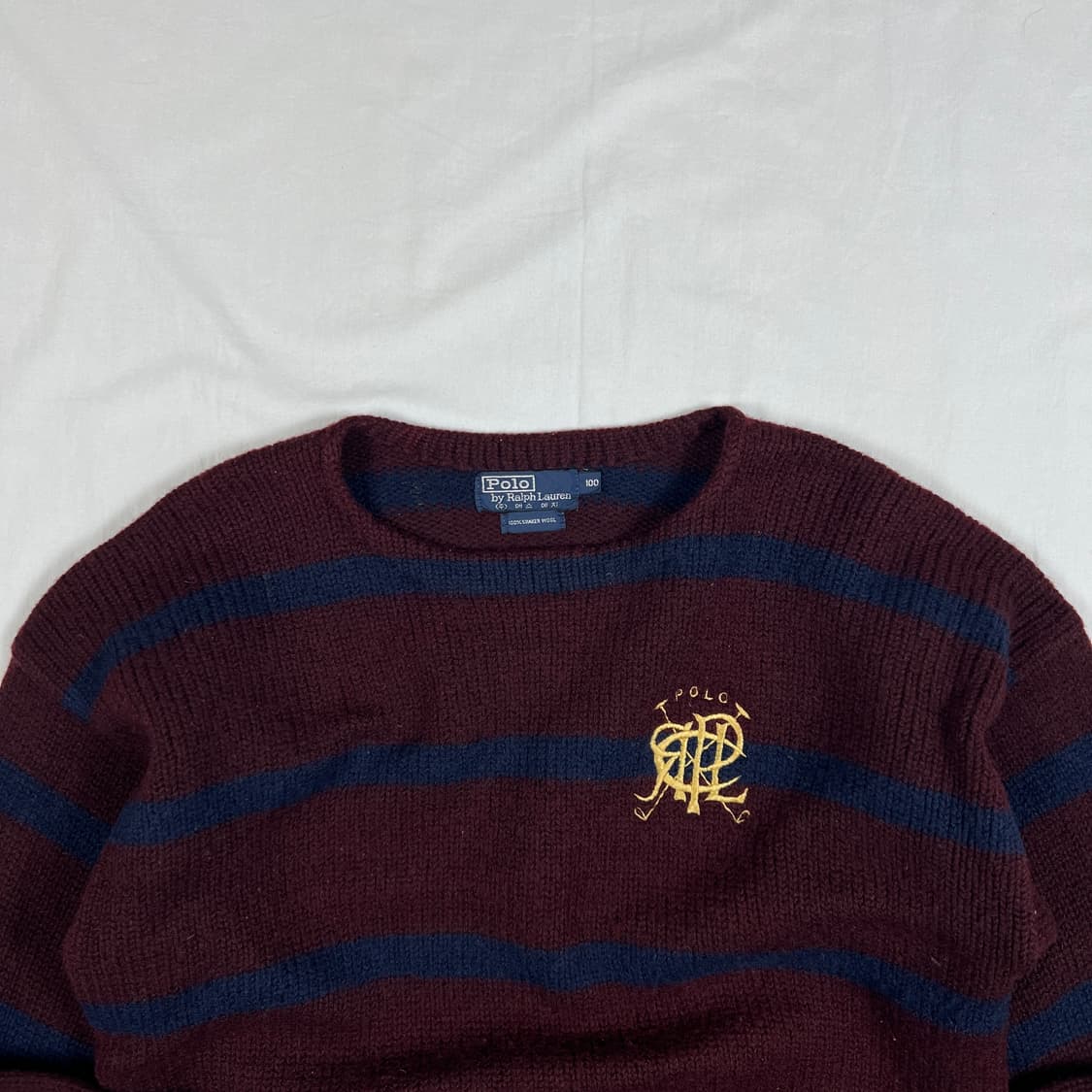 80’s 88년도 폴로랄프로렌 스크리블 로고 스트라이프 니트 상품이미지2
