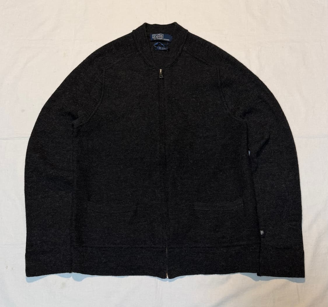 폴로 랄프로렌 알파카 울 블루종 니트집업 차콜 상품이미지1