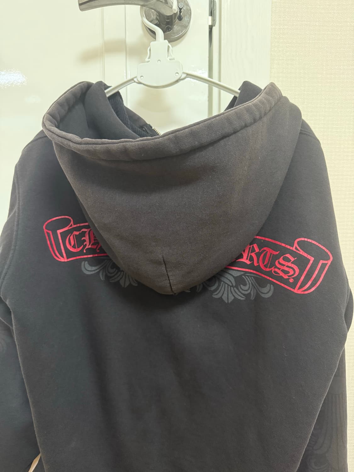 크롬하츠 레드 스크롤 플로럴 후드집업M 상품이미지2