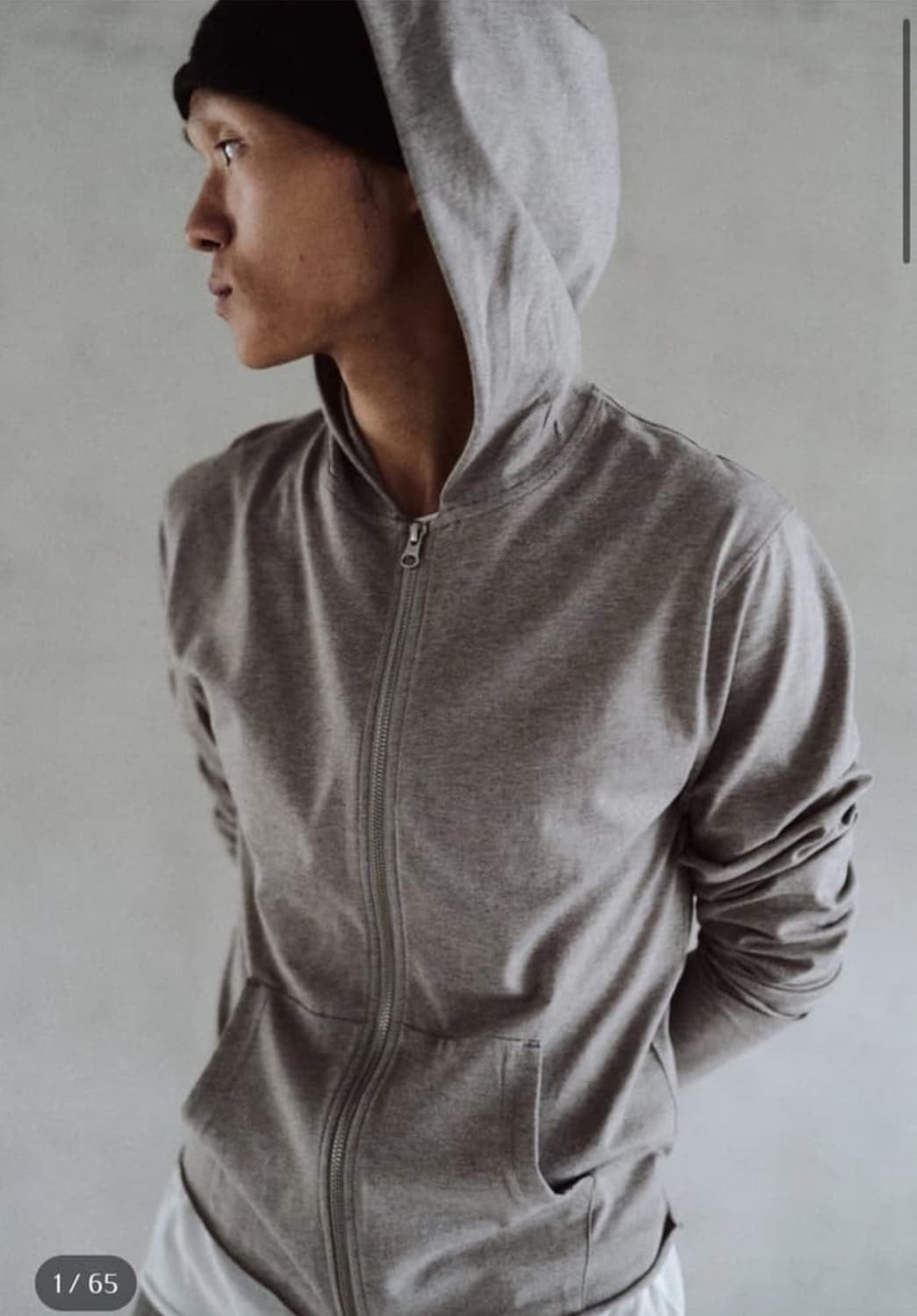 모노프리베 텍스처 후드집업 웜그레이 상품이미지1